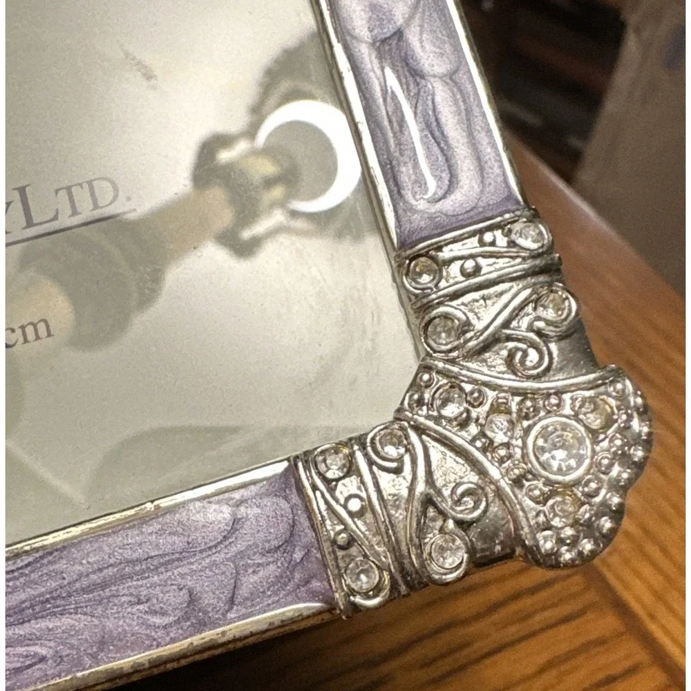 Philip Whitney‎ Ltd enamel & silver Photo Frame Holds 3.5